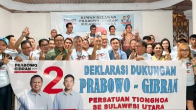 Persatuan Tionghoa Se Sulawesi Utara Resmi Menyatakan Sikap Dukung Prabowo-Gibran