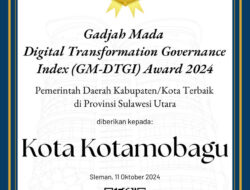 Terima Penghargaan GM-DTGI Award 2024, Pemkot Kotamobagu Raih Transformasi Digital Terbaik se – Sulut